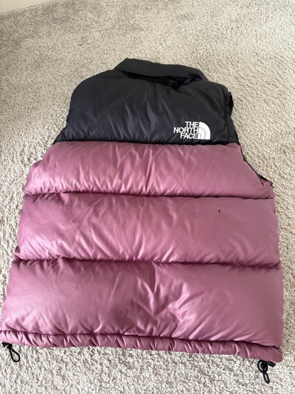 Fair condition north face Nuptse 700 Series Puffer Vest Black Purple Sz Womens M